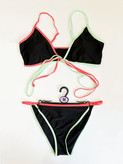 مایو بیکینی مشکی با بند رنگی سینسای Sinsay زیبا و ضد کلر