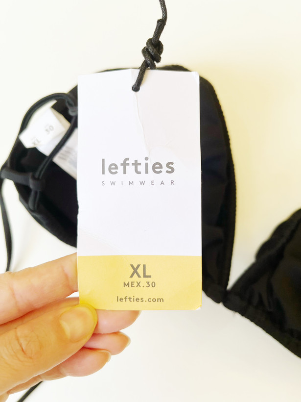 مایو بیکینی مشکی گرهای برند لفتیز Lefties سایز بزرگ و ضد کلر